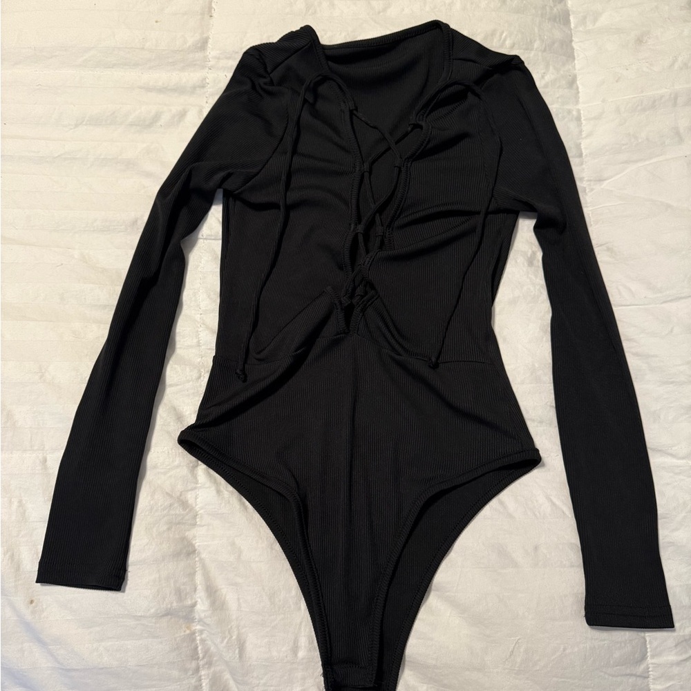 Stylish Black Long Sleeve Women's Bodysuit